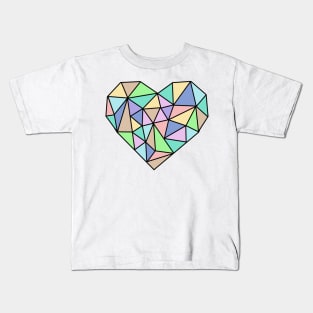 Multi-colour Pastel Crystal Heart Kids T-Shirt